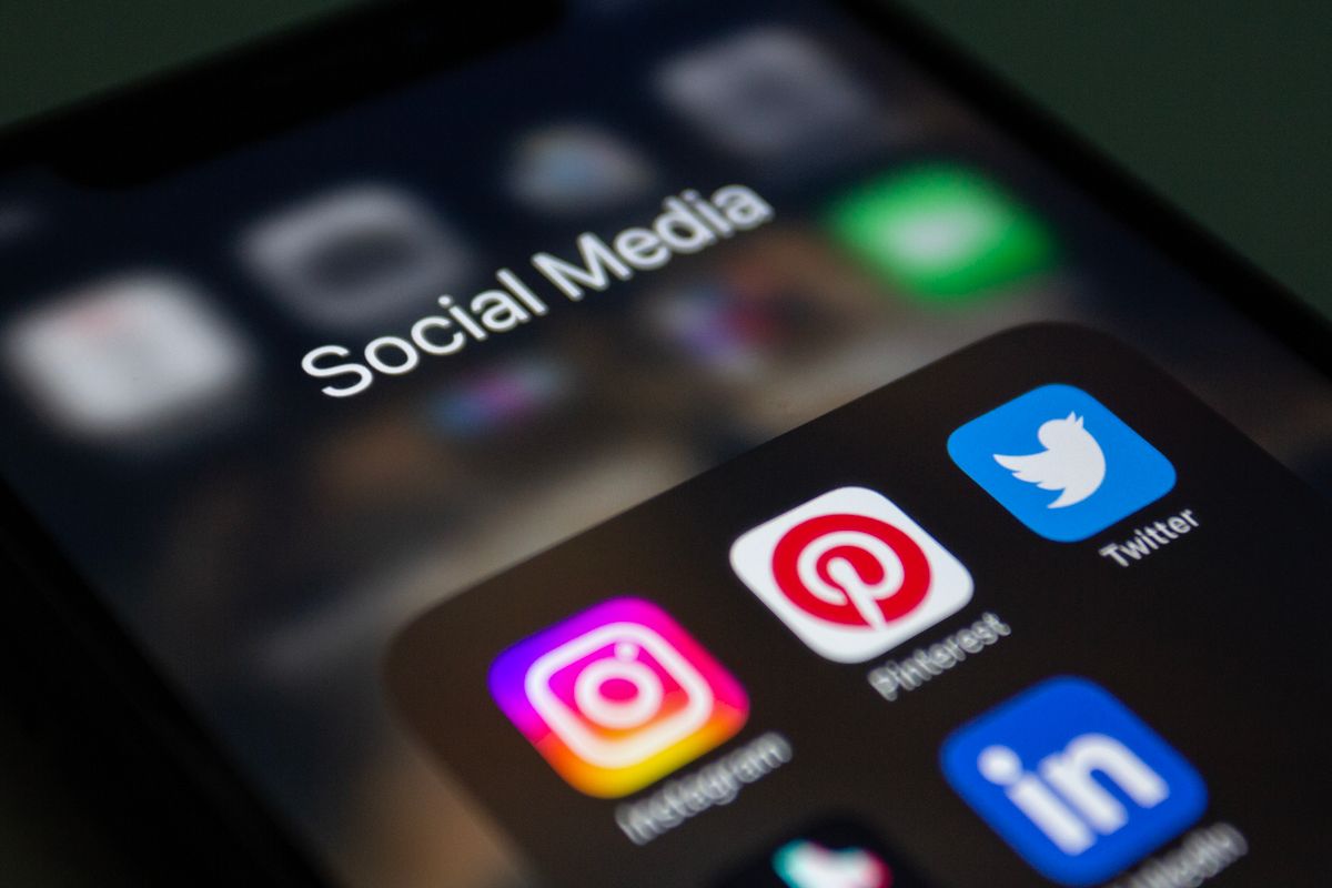 Smartphone screen showing social media apps